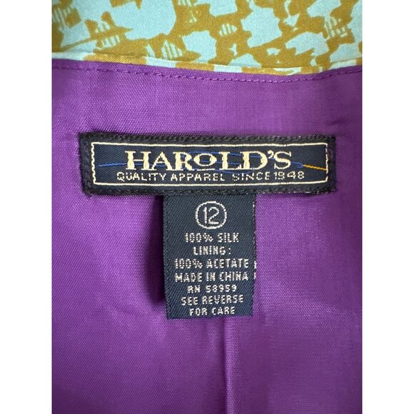 Harolds Womens Silk Skirt Size 12 Lined midi Geometric Floral Design size 12 - Picture 4 of 4